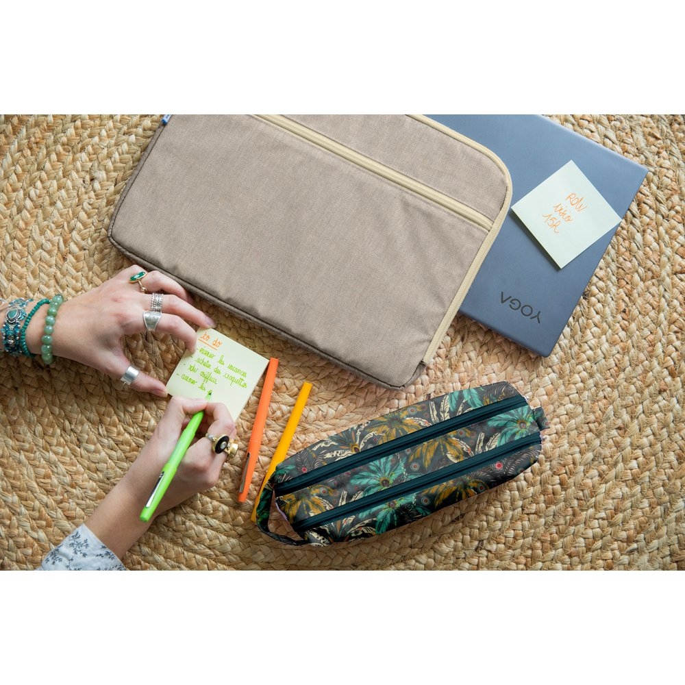 Pochette Ordinateur 13 Pouces Lin Argenté