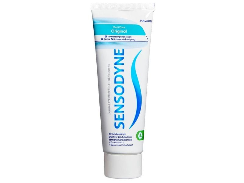 Sensodyne Zahnpasta Multicare Original 75 ml Zahnpasta für empfindliche Zähne mit umfassendem Schutz und sanfter Reinigung
