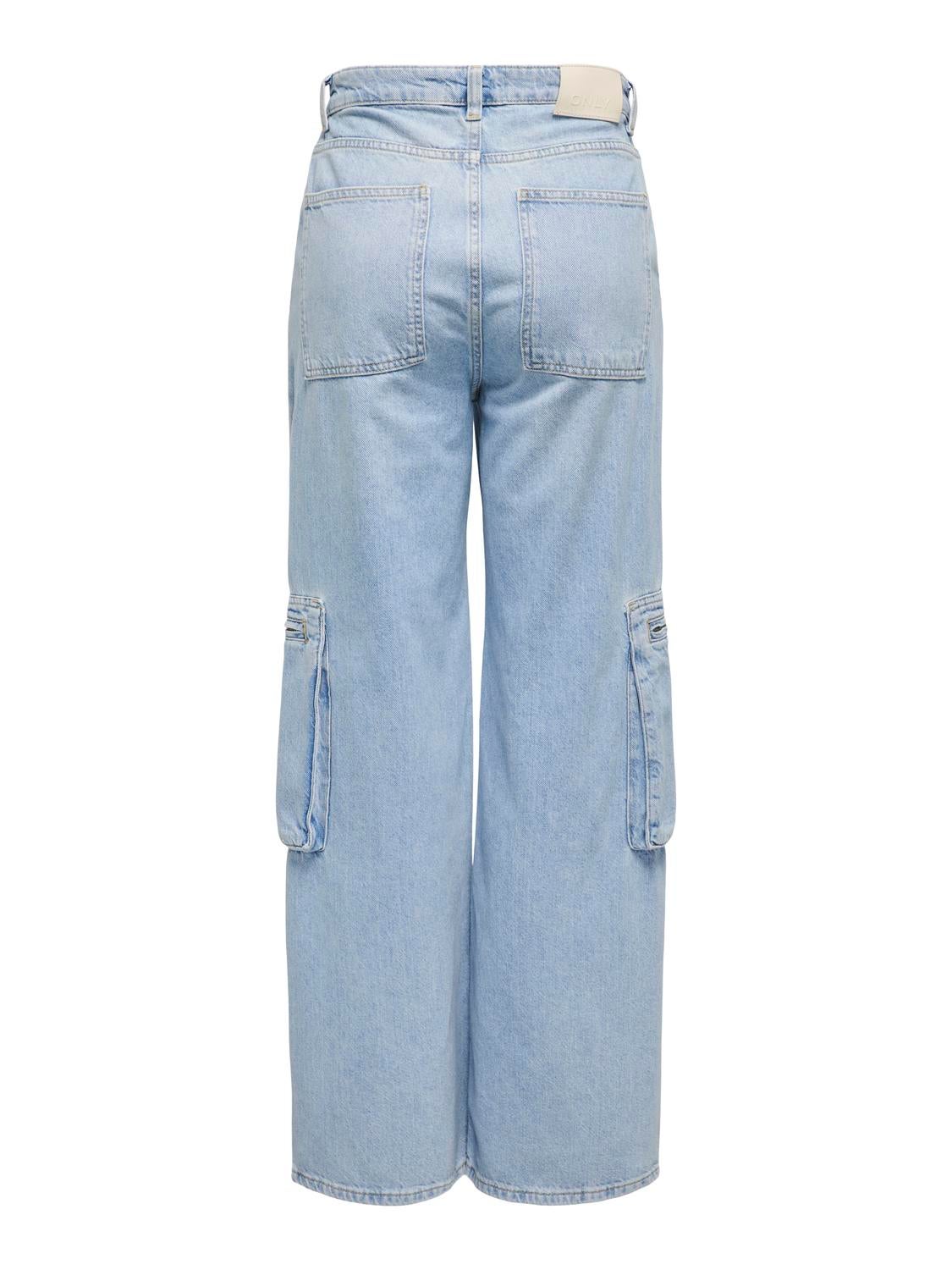ONLHOPE Sehr hohe Taille Weiter Beinschnitt Jeans Light Blue Denim