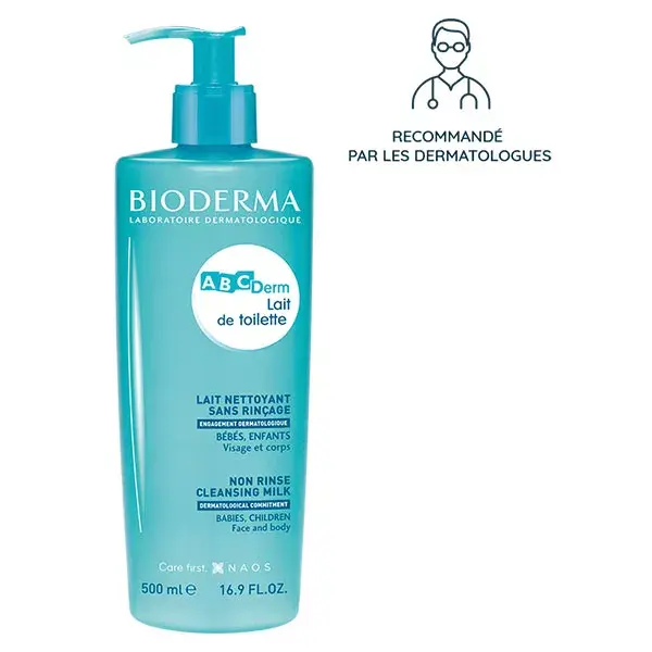 Leite de Limpeza Bioderma ABCDerm, Sem Enxágue, para Bebês e Crianças, 500ml