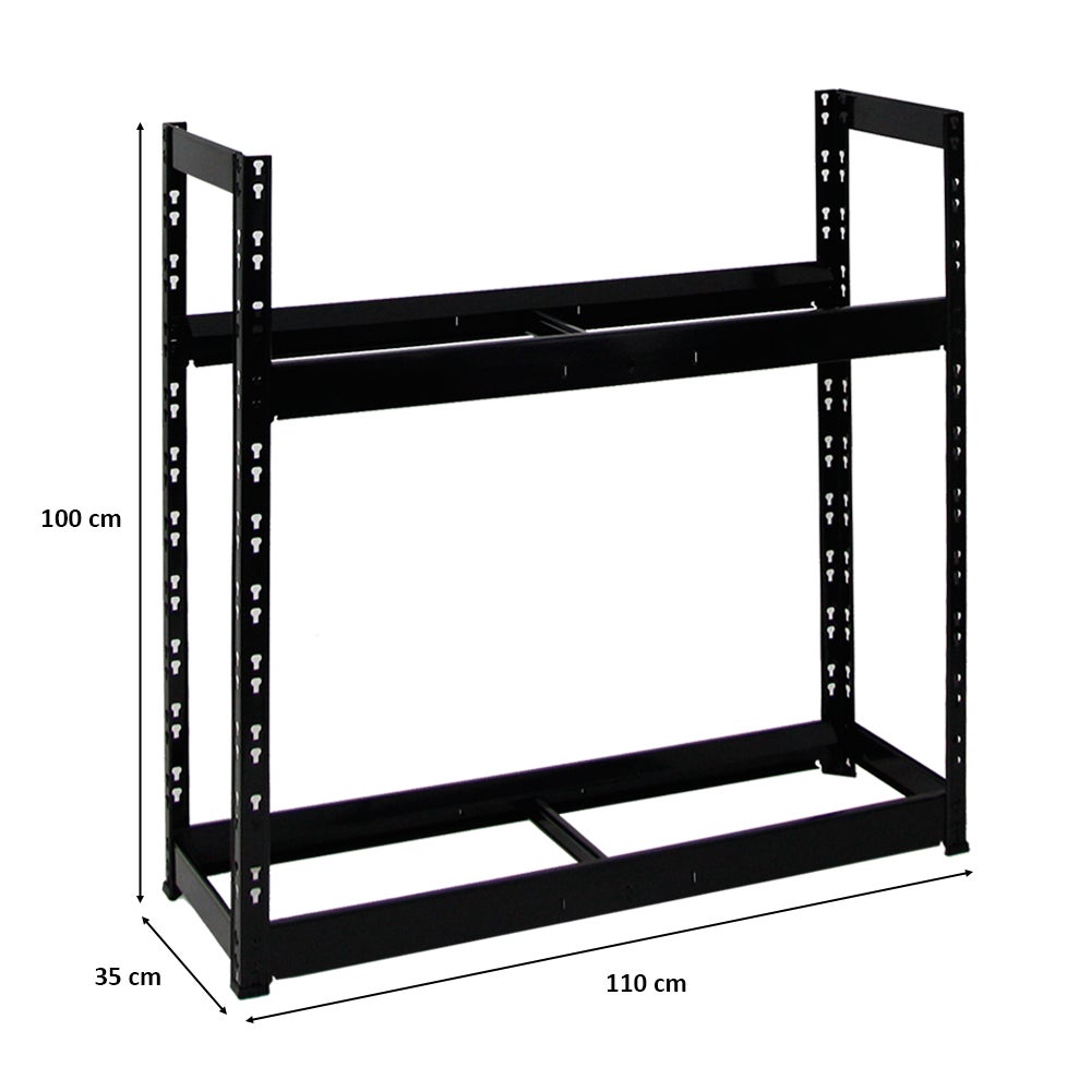 TIGER bandenrek | HxBxD 100x110x35cm | Draagvermogen 150kg | Tot 8 banden op 2 niveaus | Zwart