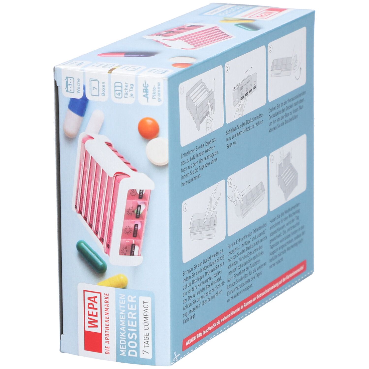 WEPA 7 Tage Compact Wochenmagazin weiß/pink