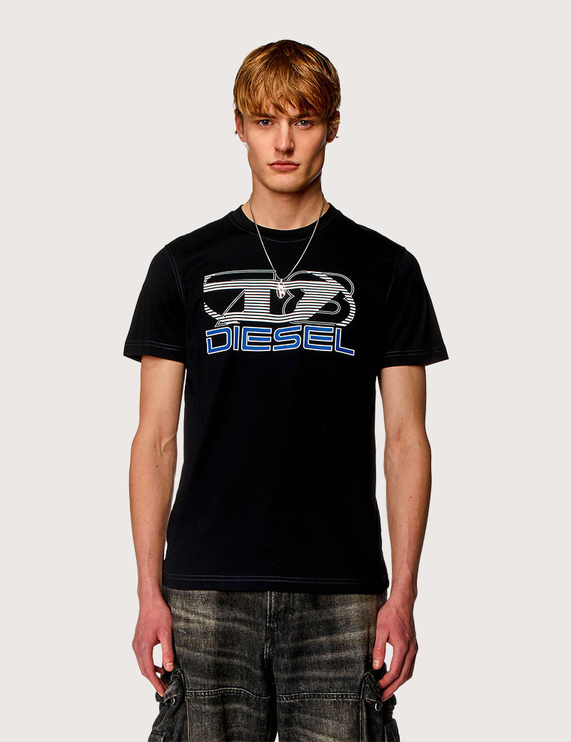DIESEL T-SHIRT HOMME DIEGOR K74 LOGO POITRINE NOIR