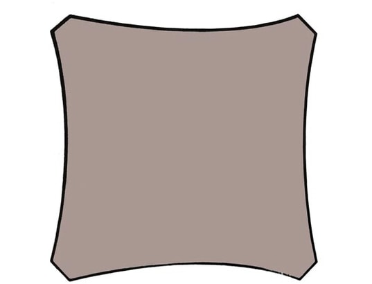 PEREL - Voile d'ombrage Voile solaire gris 3.6x3.6m GSS4360TA