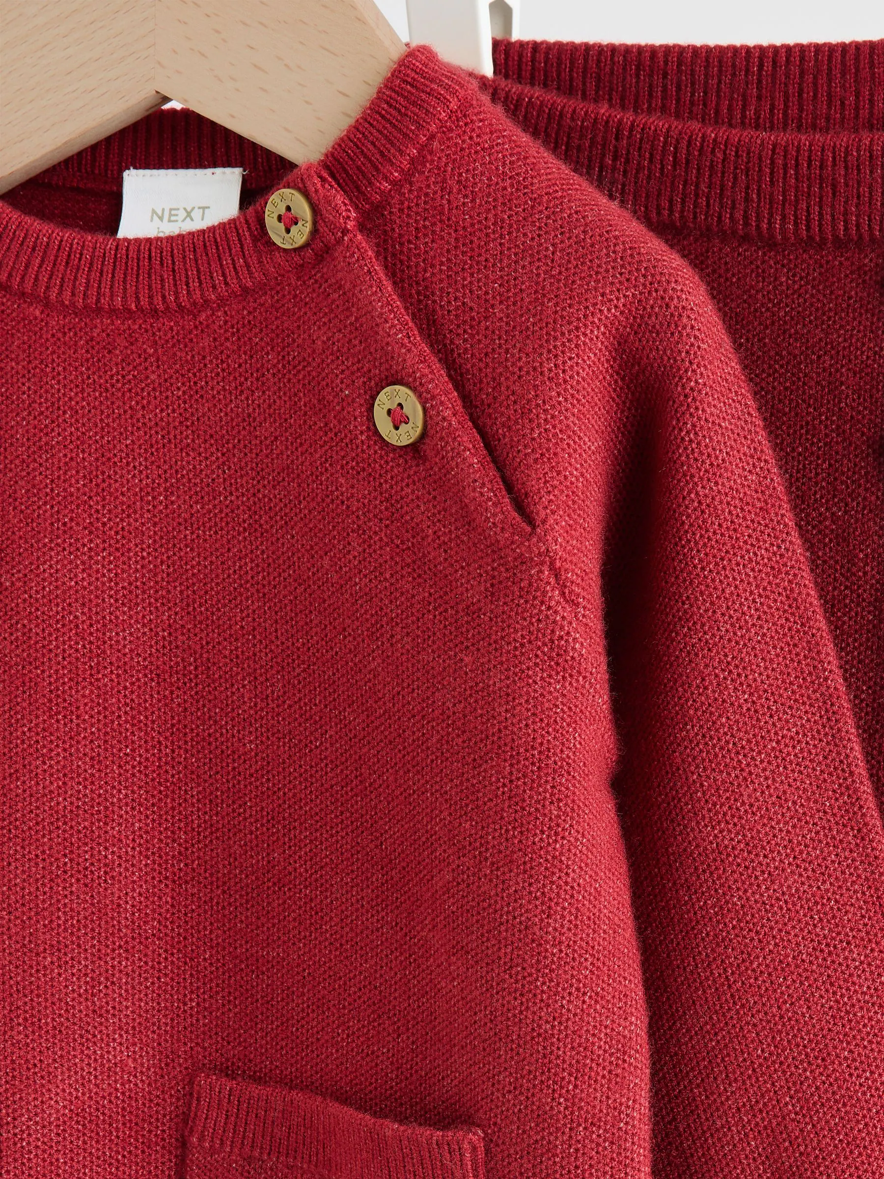 Rood - Babyset met gebreide trui en legging (0mnd-2jr)