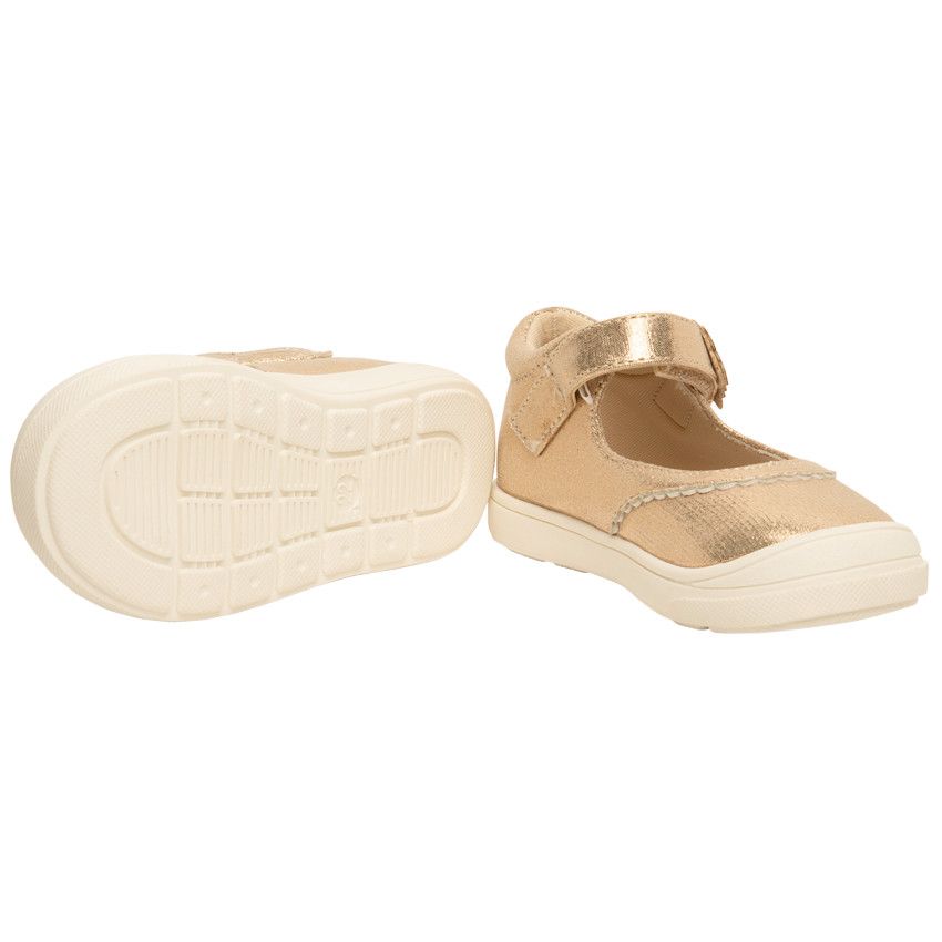 Babies dorées à scratch avec détail papillon pour bébé fille - Jaune