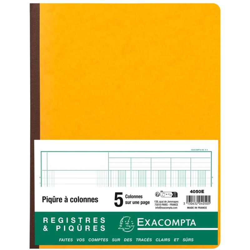 Piqûre 32x25cm 5 colonnes sur 1 page 31 lignes 80 pages
