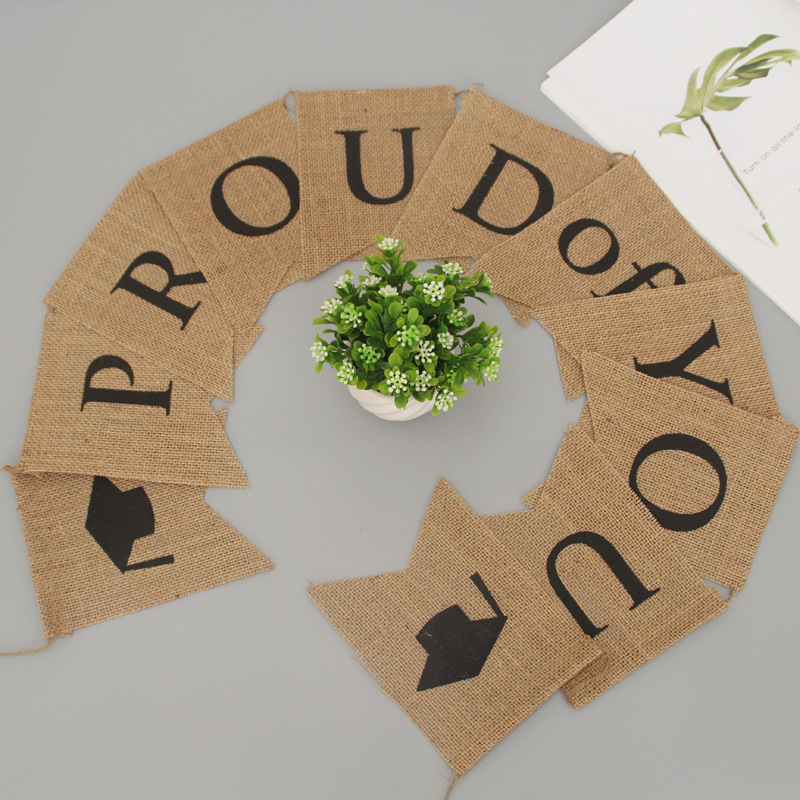(3m) Jute Abschluss Feier Girlande Graduation Party Dekoration - We Are So Proud Of You