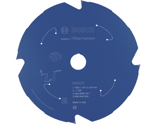 Cirkelzaagblad Expert voor vezelcement 160x1,8/1,2x20 mm Z4