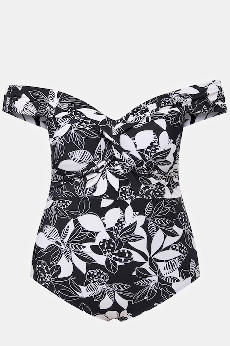 Badeanzug, Blüten, Softcups, Cut-Out, recycelt