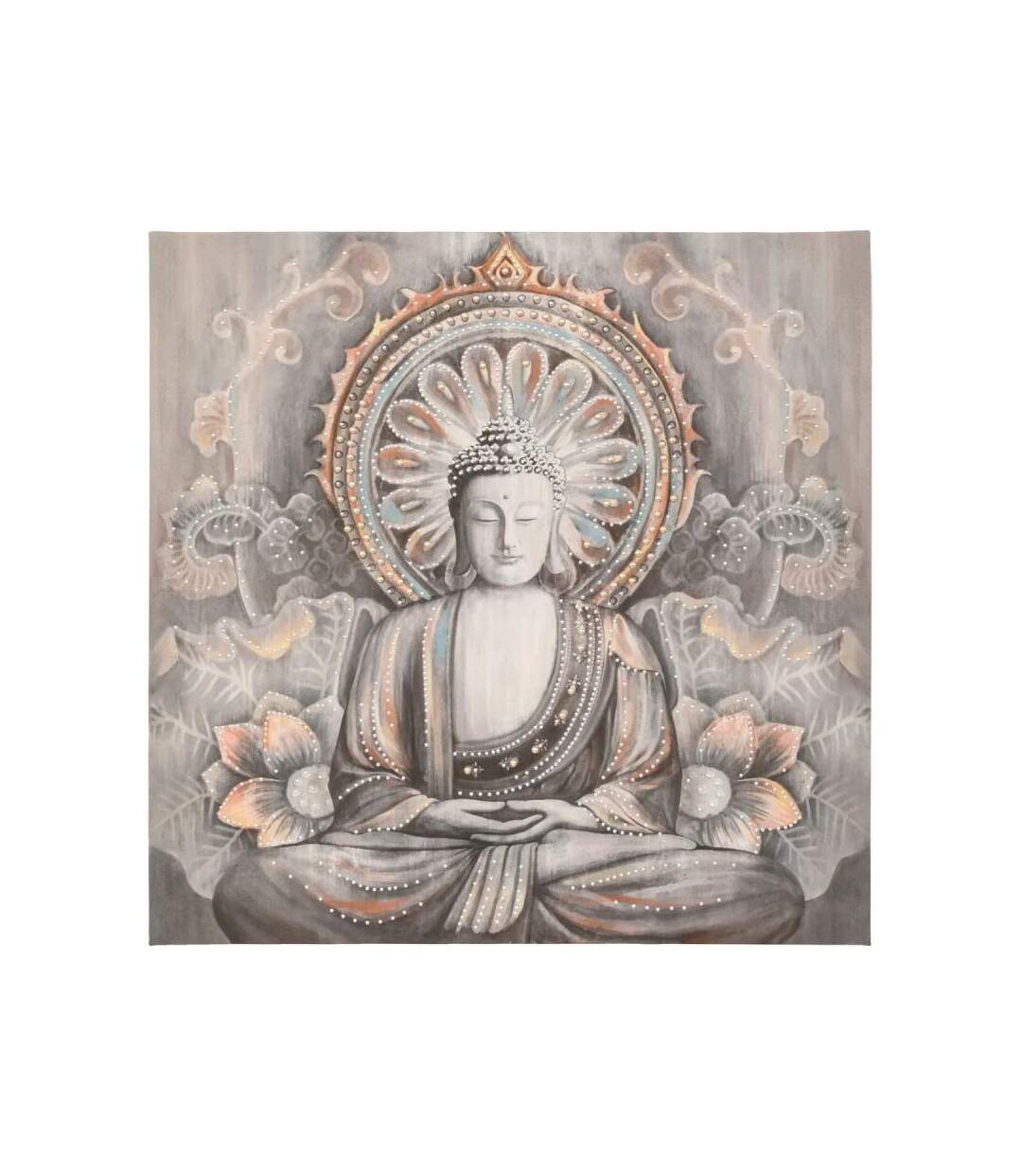 Toile Déco Imprimée Bouddha 58x58cm Multicolore