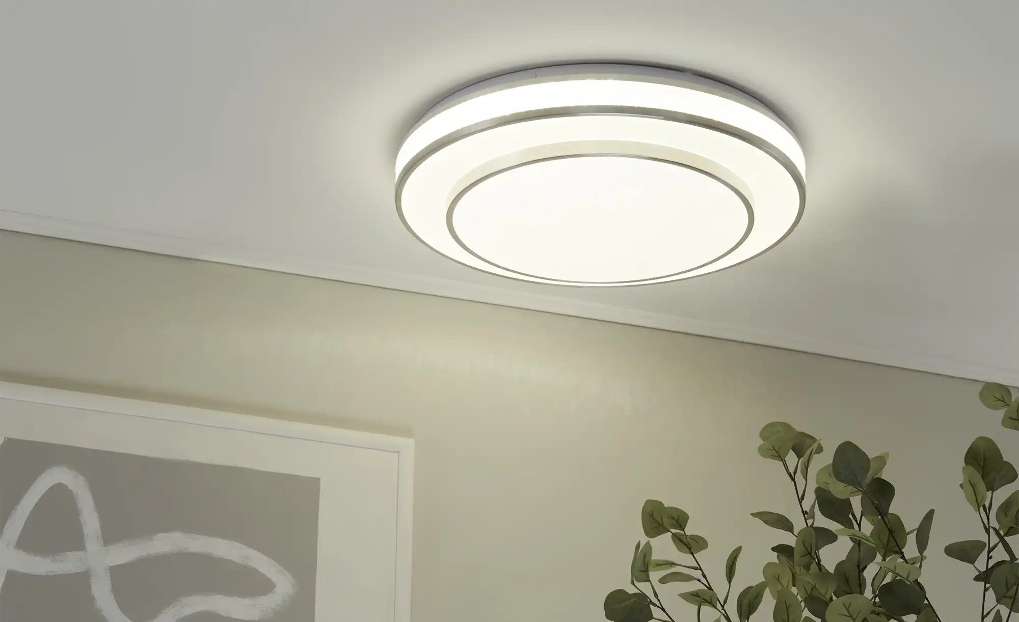 KHG LED-Deckenleuchte chrom/weiß