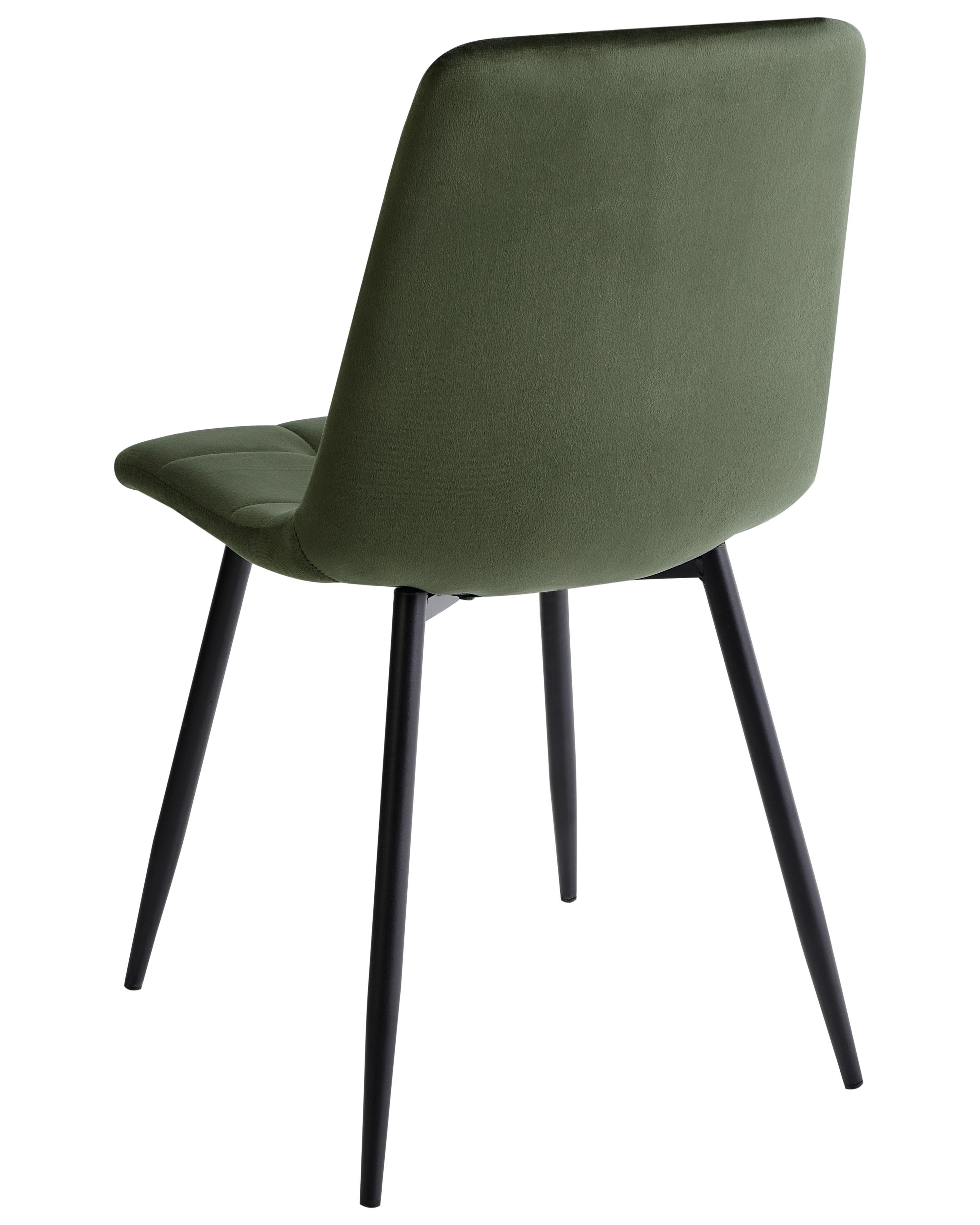 Set van 4 eetkamerstoelen POWELL Fluweel Olijfgroen