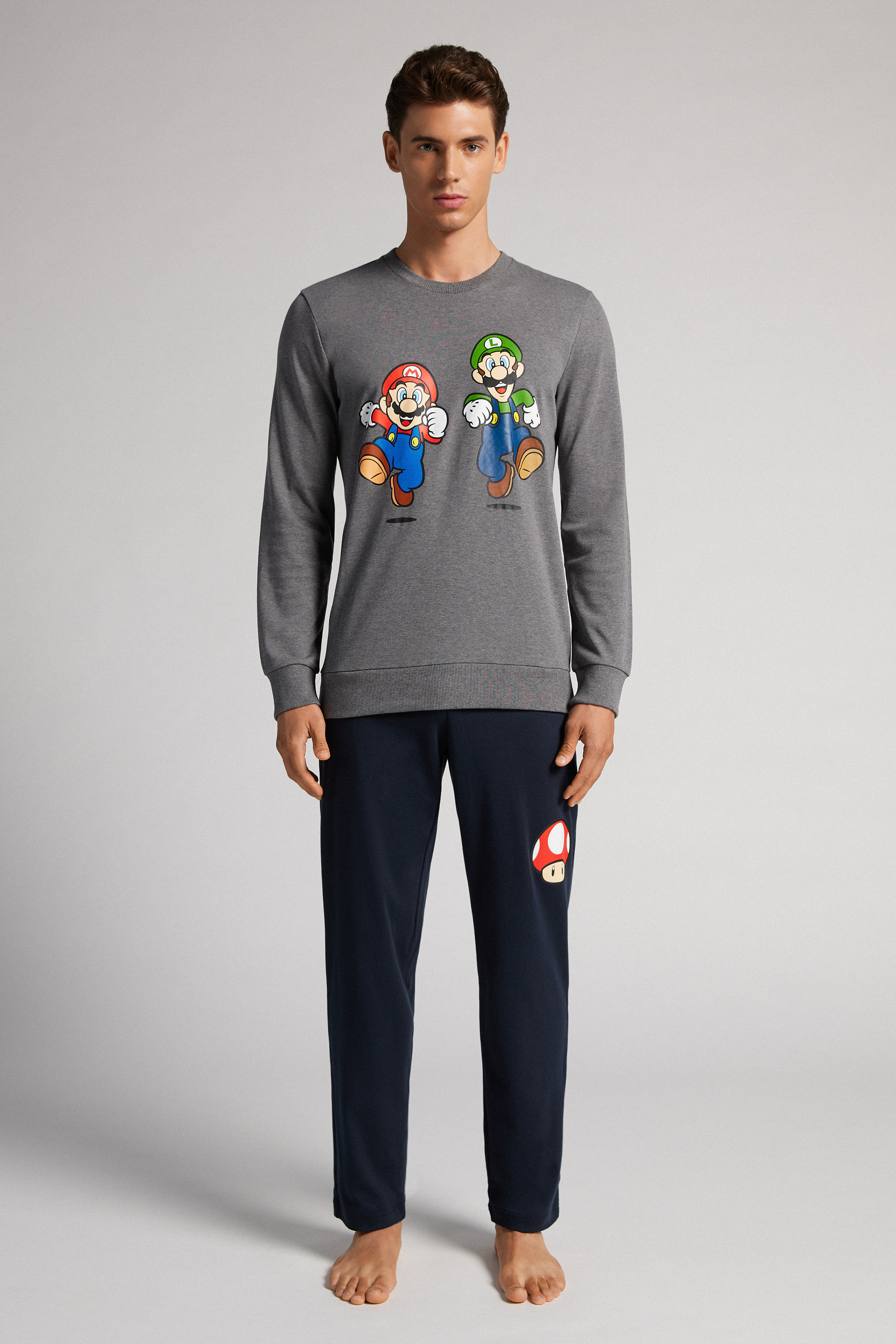 Pijama longo de algodão com estampa do Super Mario™ e Luigi da Nintendo