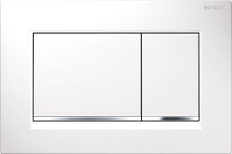 Geberit Sigma 20 Square drukplaat glans wit met chromen knoprand