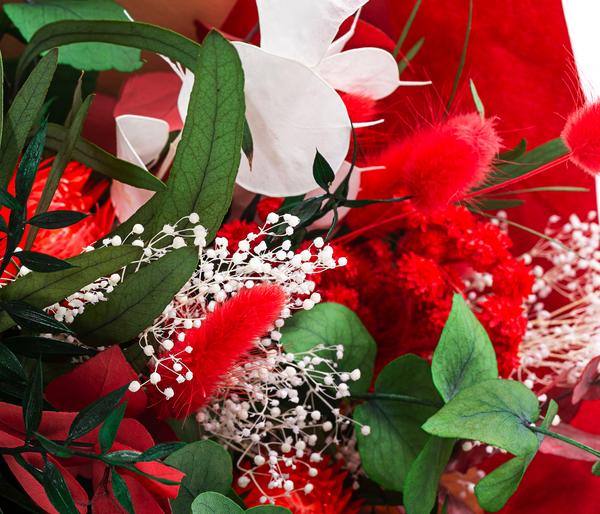 Trockenblumenbouquet Primavera, rot