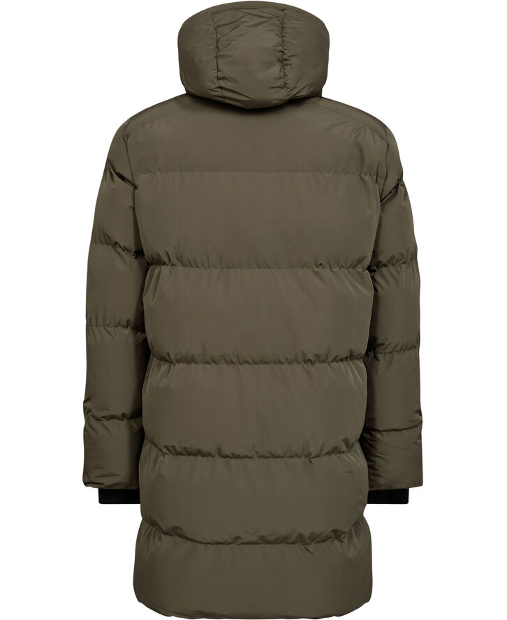 Superdry HOODED SPORTS PUFFER MID JKT Dusty olive green