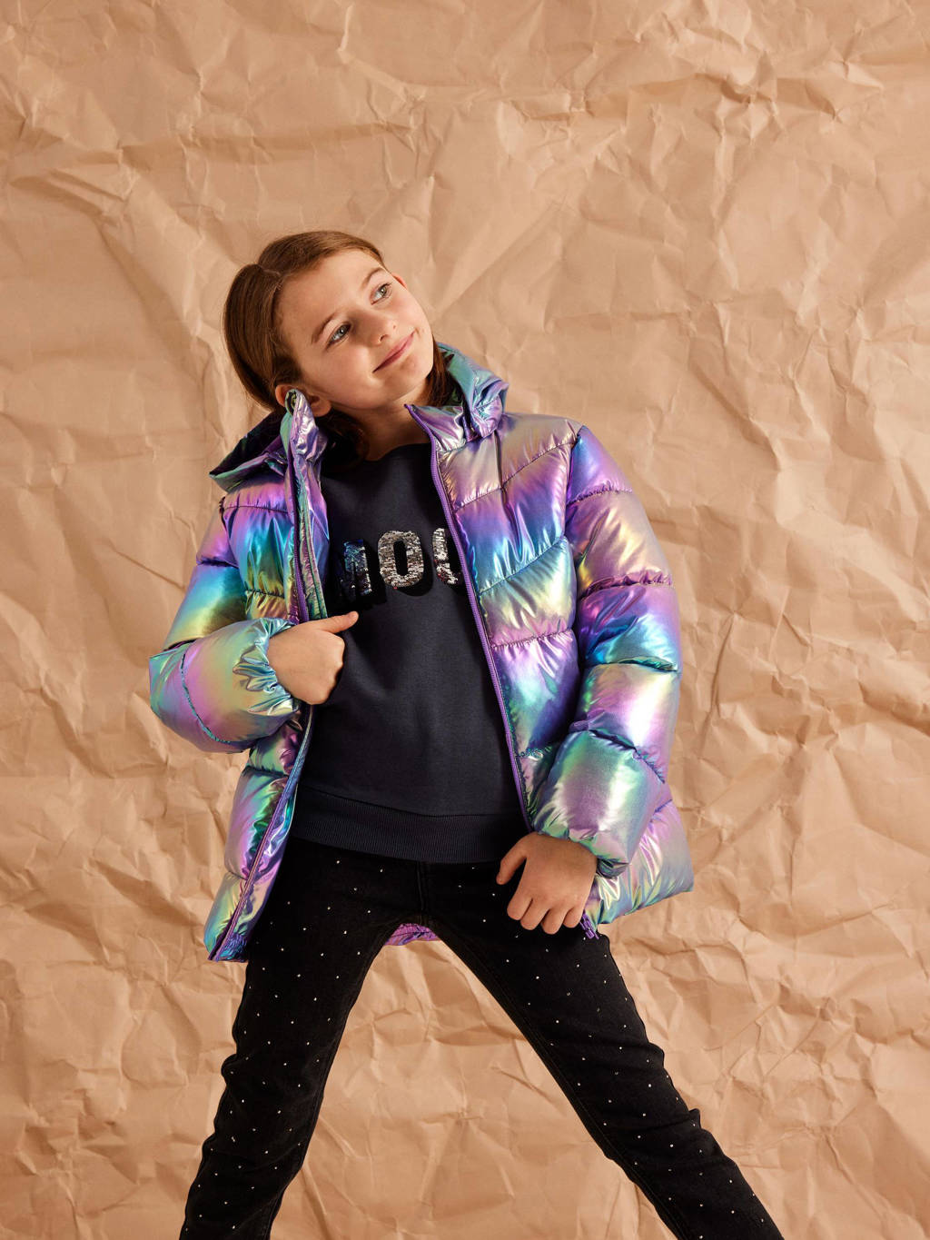 NAME IT sweater NKFNAMAGIC met printopdruk donkerblauw