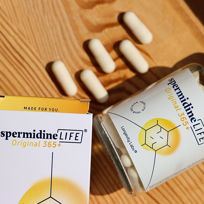 SPERMIDINELIFE Original 365+ 2 mg<br>60 Stück, Glas, Kapsel, natürliches Spermidin