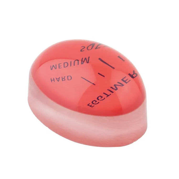 (5.5cm) Eieruhr zum Mitkochen Küchen Gadget Wiederverwendbarr Egg Timer mit Farbwechsel 3 Härtegrade - Rot
