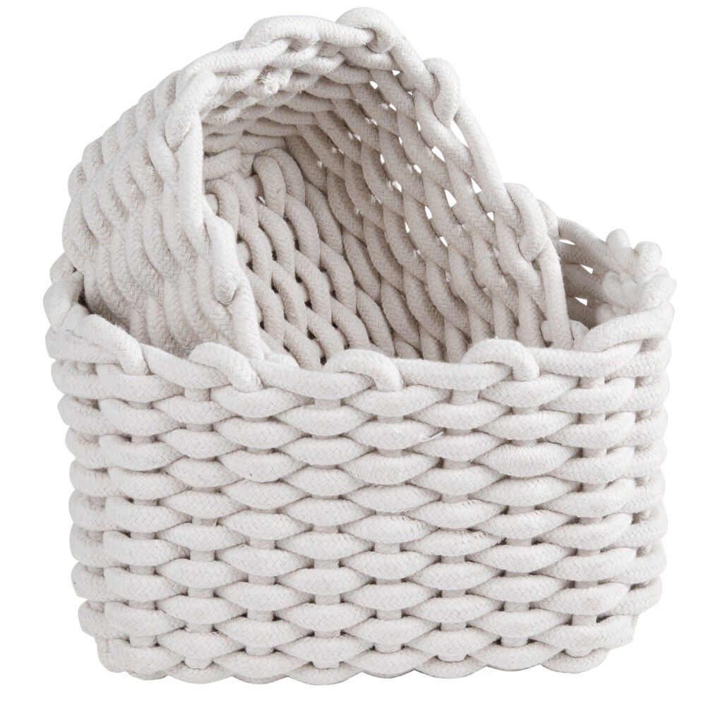 Panière en coton effet tricot 23x17xH.13 cm