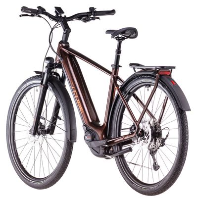 VTC Électrique Cube Touring Hybrid Pro 625 Shimano Cues 11V 625 Wh 700 mm Marron Orange Cinnamon 2025