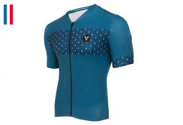 Maillot Manches Courtes LeBram Luz Ardiden Bleu Pelforth Coupe Ajustée