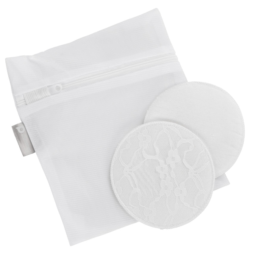 Lot de 6 coussinets d'allaitement lavables en dentelle + filet