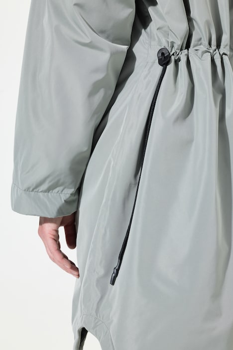 Lange Funktionsjacke, Kapuze, 2-Wege-Zipper