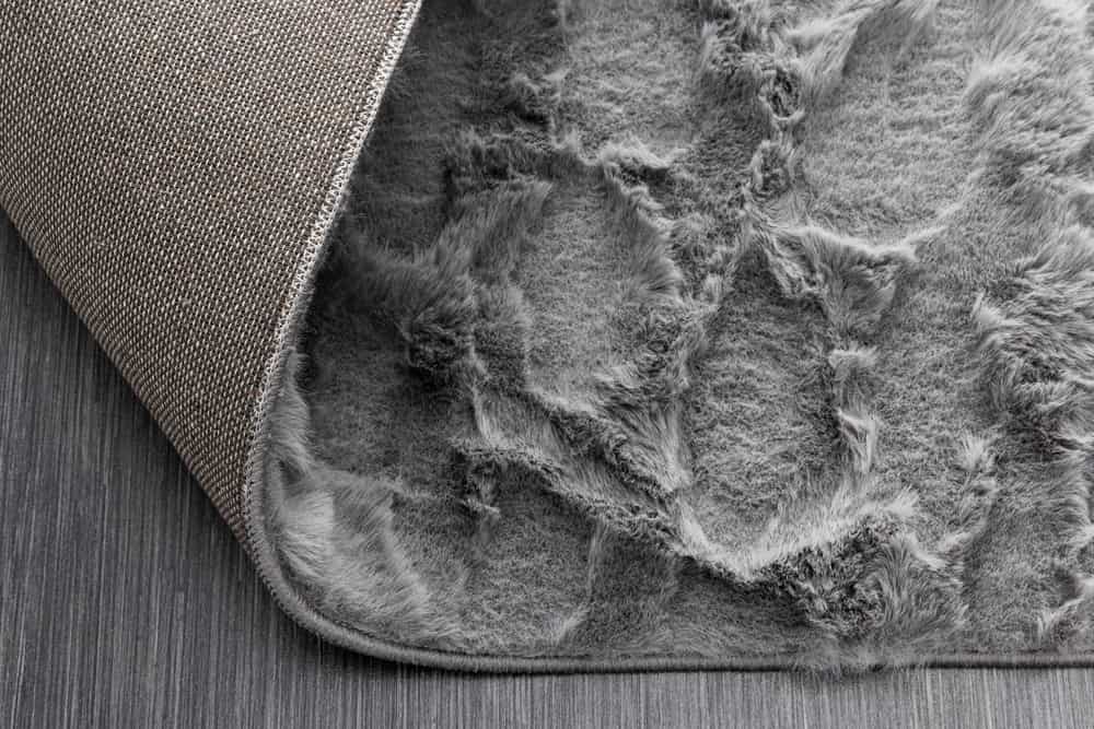 Moderner Teppich DUNE 230x160cm anthrazit Hochflor Indoor-Teppich Hoch-Tief-Effekt Faux-Fur