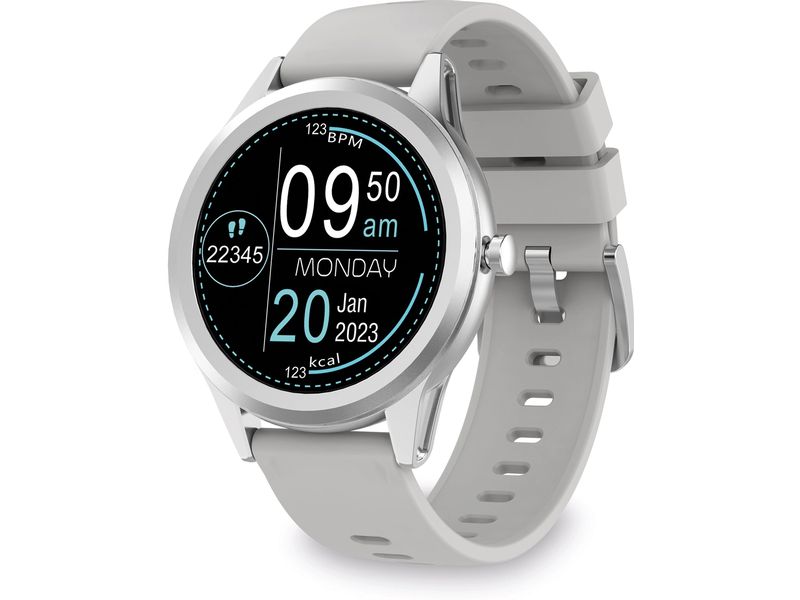 KSiX Smartwatch Globe Silver Ultradünne 1.28