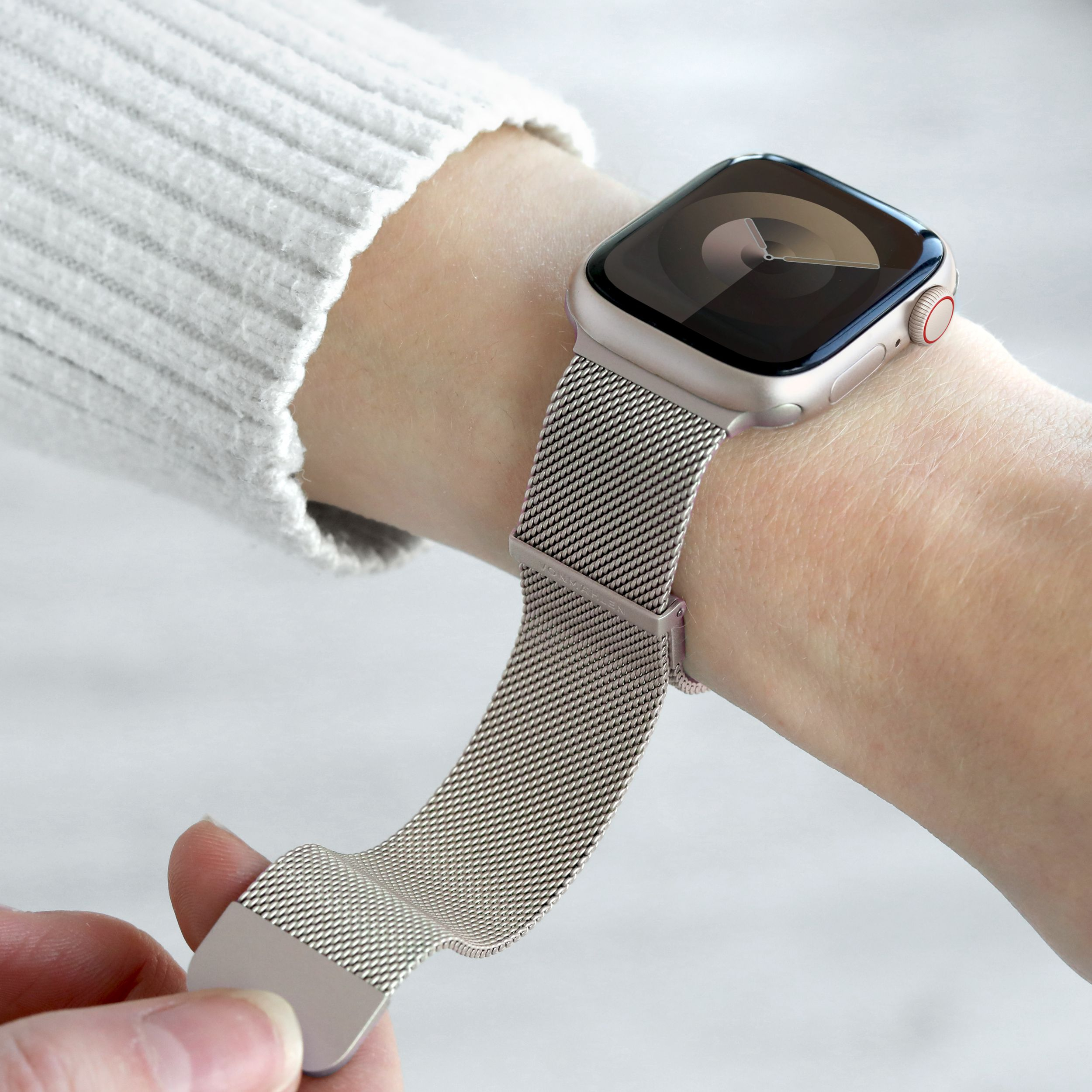 Milanese Loop 2 Apple Watch (42/41/40/38 mm) Edelstahl Armband (AWS00181) (Gelenkumfang: 130-200mm) - Champagne