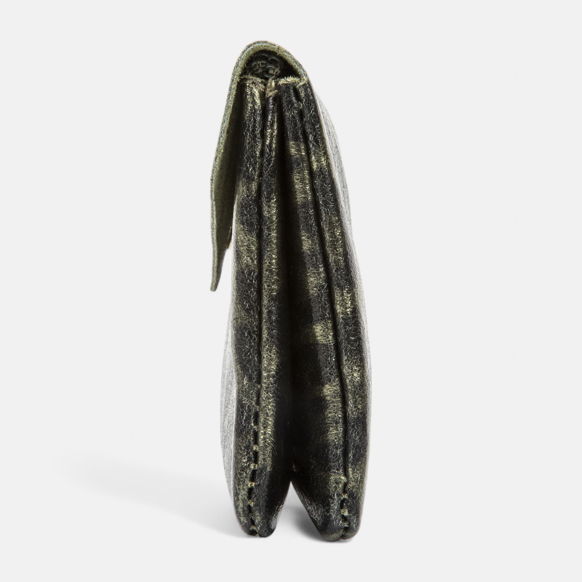 Petite maroquinerie en cuir kaki