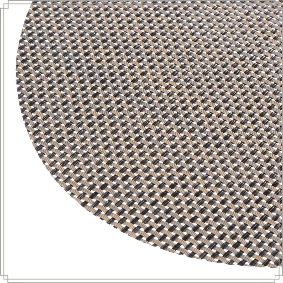 OTIX Placemats Set van 6 Kunststof Ovaal Zwart Wit Onderleggers 48x35cm