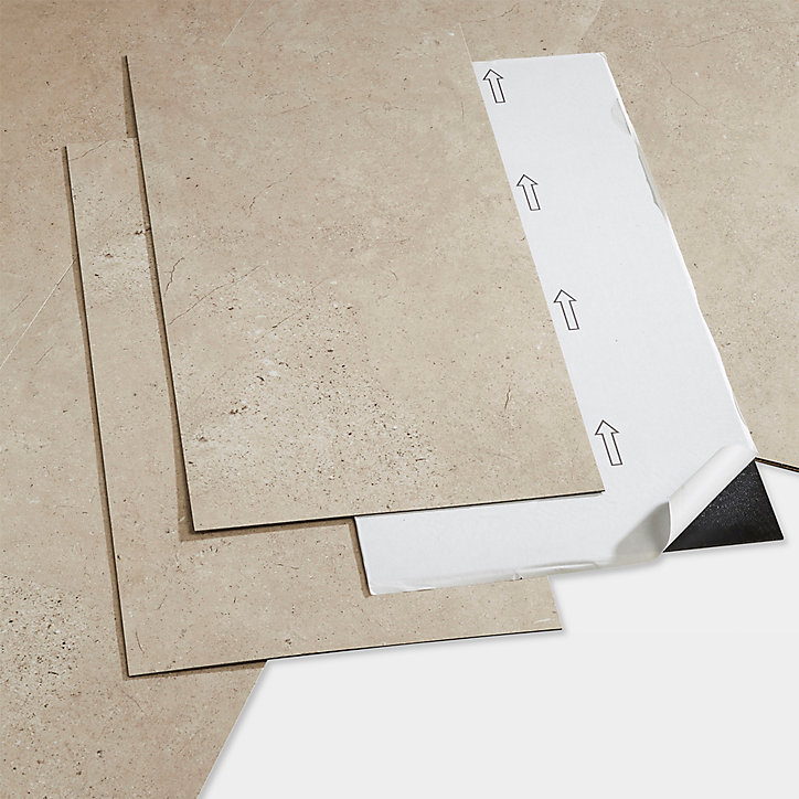 Dalle PVC adhésive PopRock Pierre beige 30 x 60 cm GoodHome (vendue au carton)