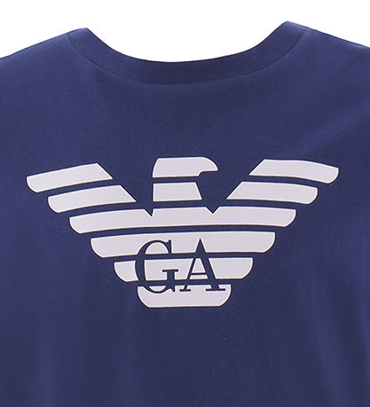 Emporio Armani T-Shirt - Blau/Weiß m. Logo