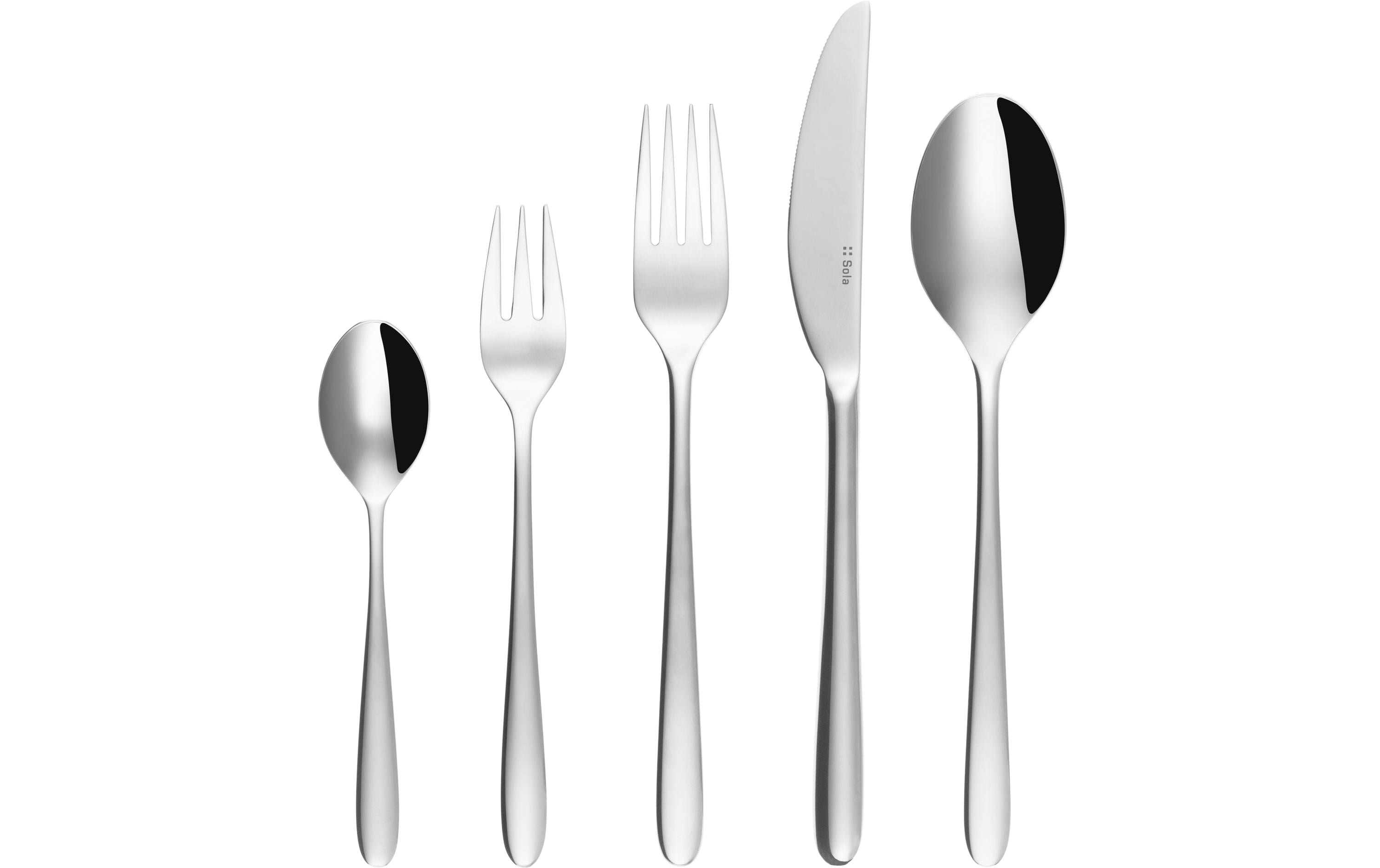 Besteck-Set Basic Alpha poliert 60-teilig, Silber<br>Essbesteck-Set Silber