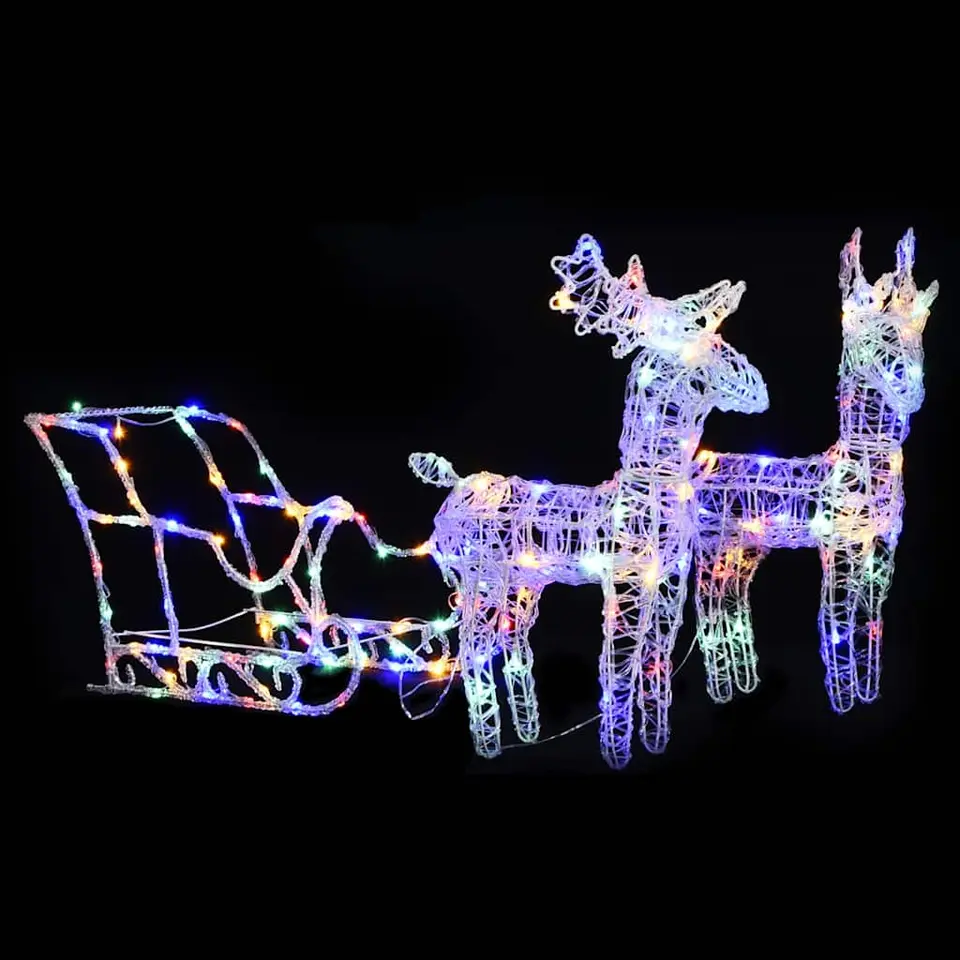 vidaXL - Rendieren En Slee Kerstversiering - Multikleur