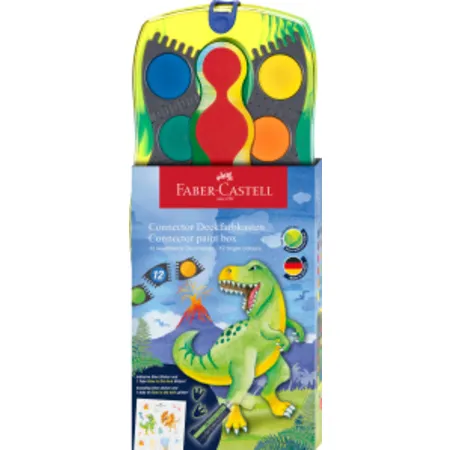 Faber-Castell Farbkasten Connector 12 Farben Dino