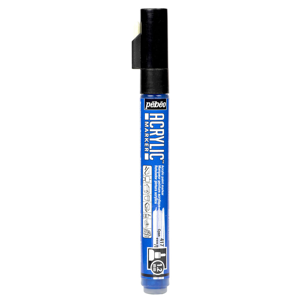 Marqueur peinture acrylique cyan 1.2mm