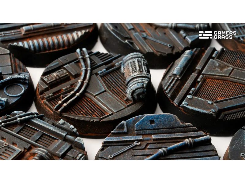GamersGrass Spaceship Corridor round 32 mm (x8) Hochwertige Bases für den Miniaturenbau