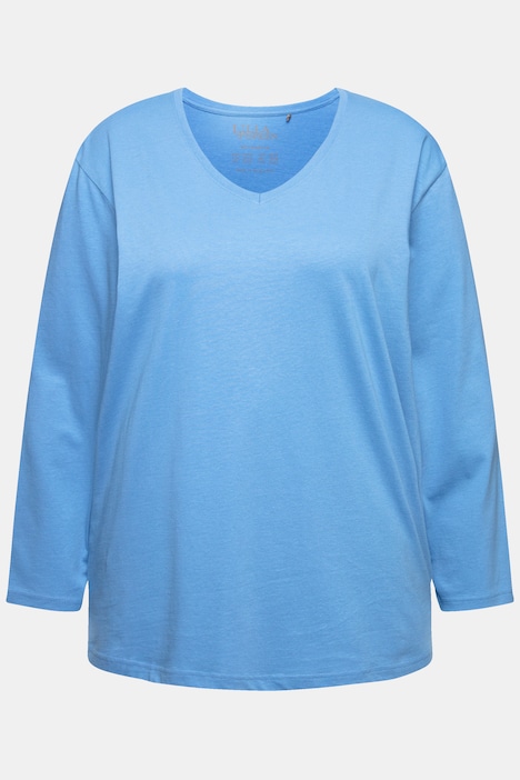 Shirt, V-Ausschnitt, Relaxed, Langarm