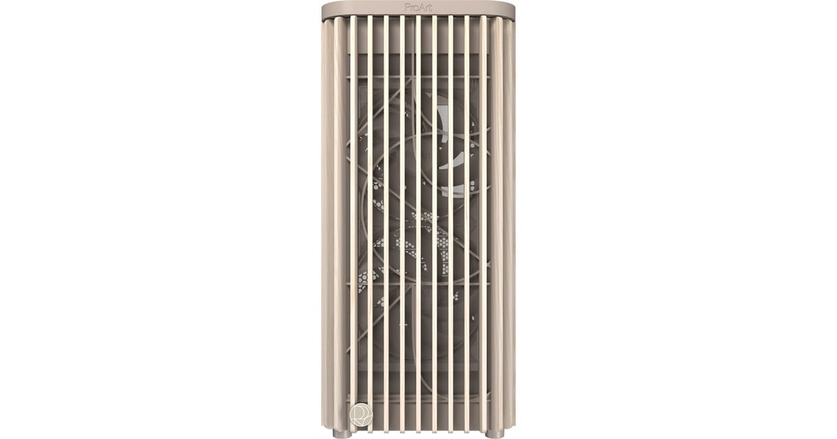 ASUSProArt PA401 Wood Edition - Tempered Glass Panel midi tower behuizing  (Beige/houtkleur | 2x USB-A | 1x USB-C | Tempered Glass)