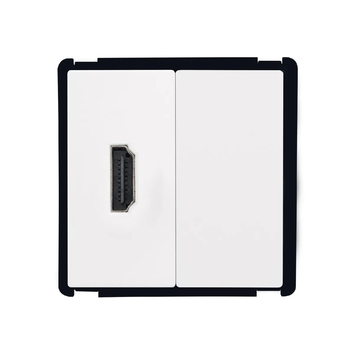 Ledkia Prise HDMI + Obturateur Modern - Blanc