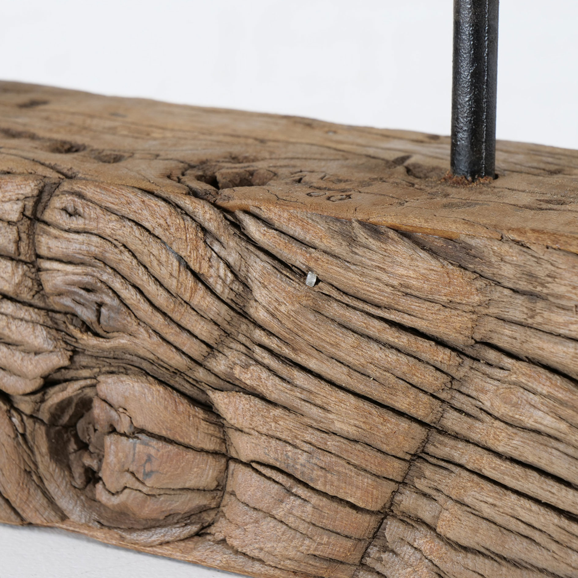 Kerzenleuchter - Holz - schwarz - 50 cm Länge
