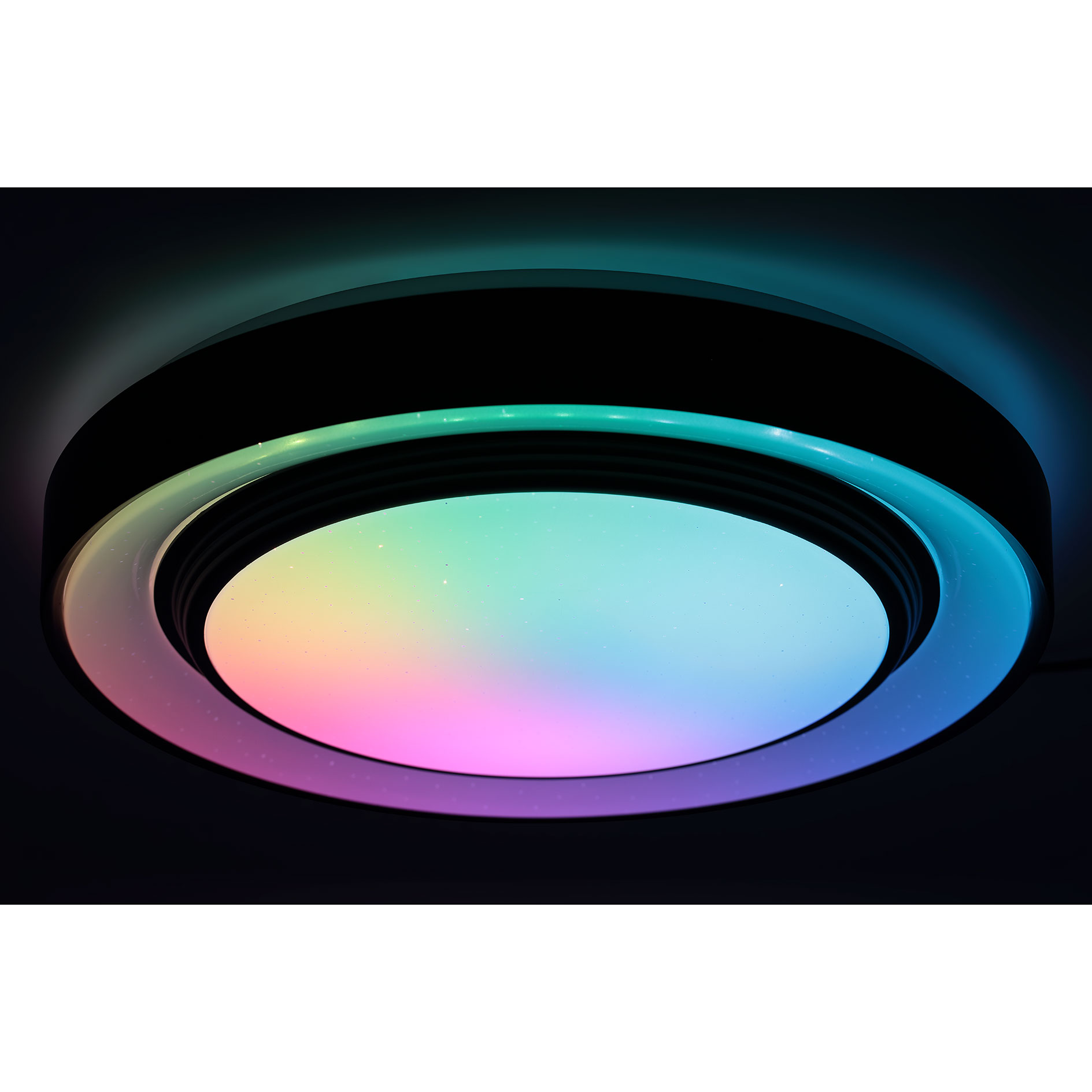 LAMPURA LED-RGB-Deckenleuchte - weiß-schwarz - mit Fernbedienung