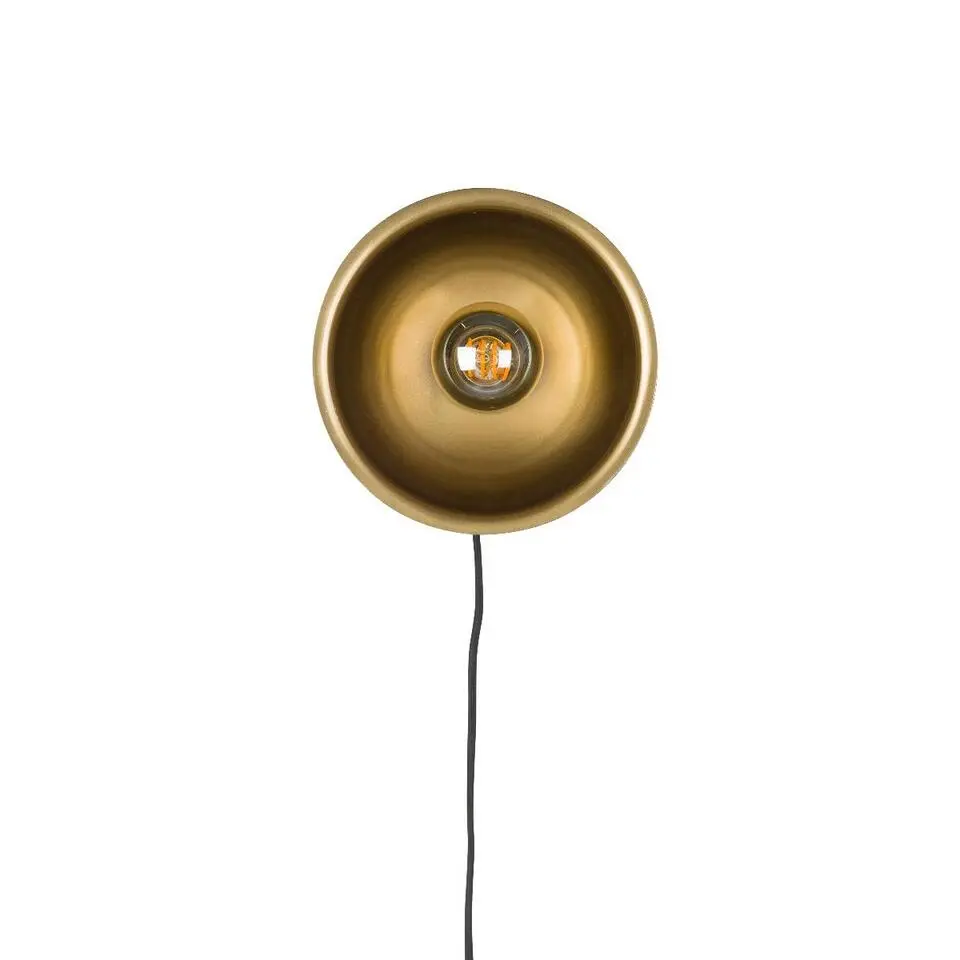 Puur - Dudley wandlamp rond S - zwart/goud