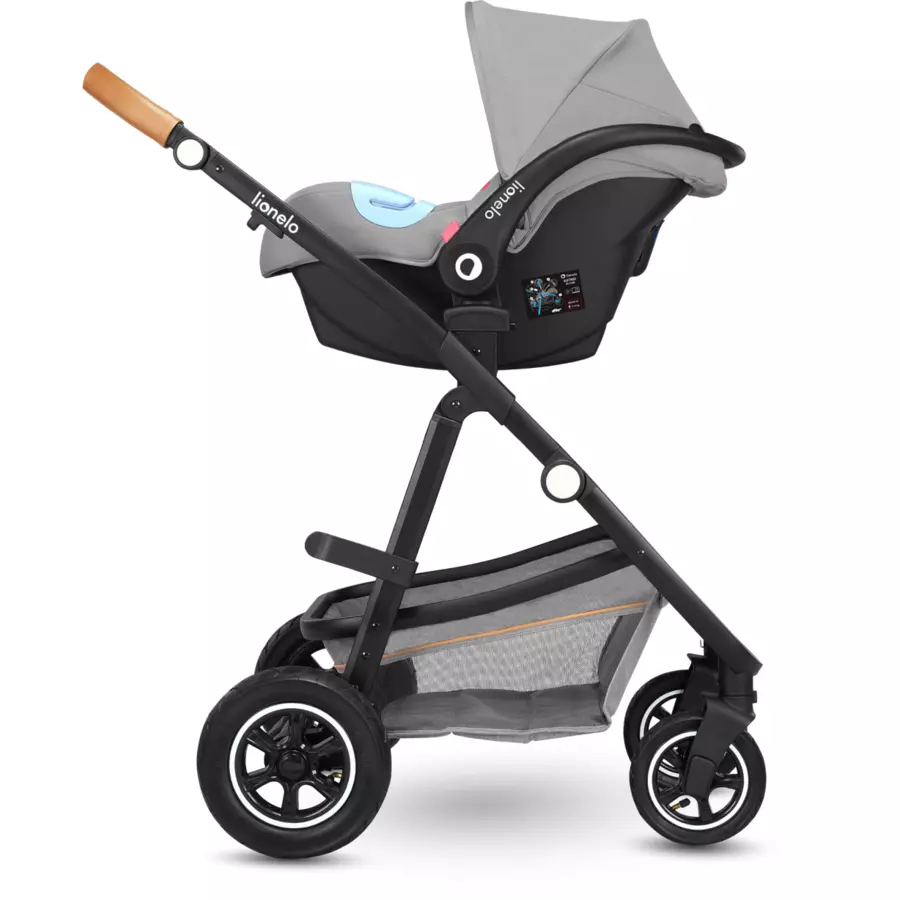 lionelo Kombikinderwagen Amber 3 in 1 grey stone inklusive Wheelblades