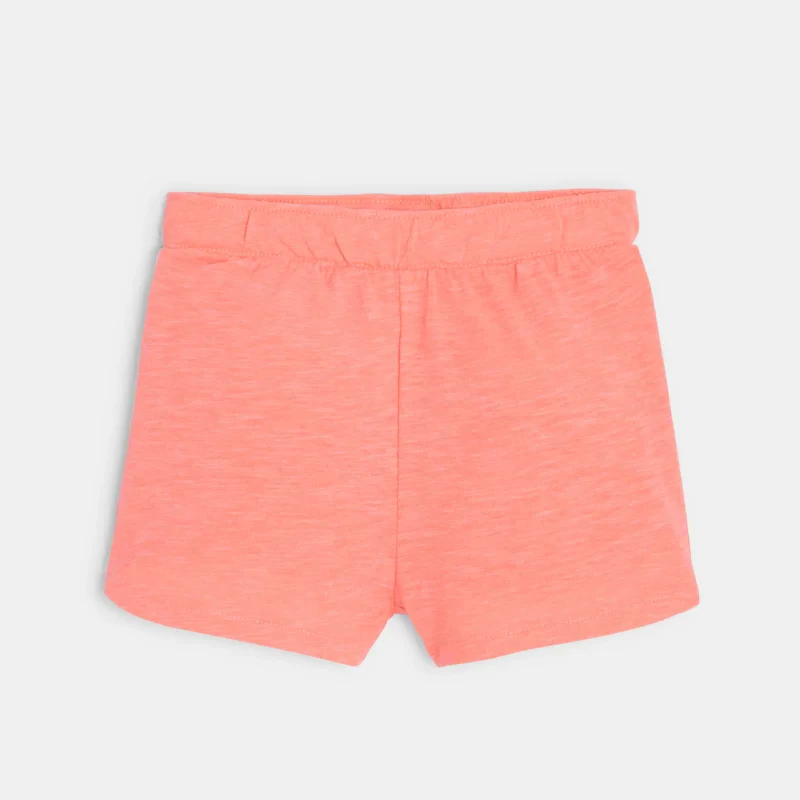 T-shirt flamant rose et short bébé fille Orange