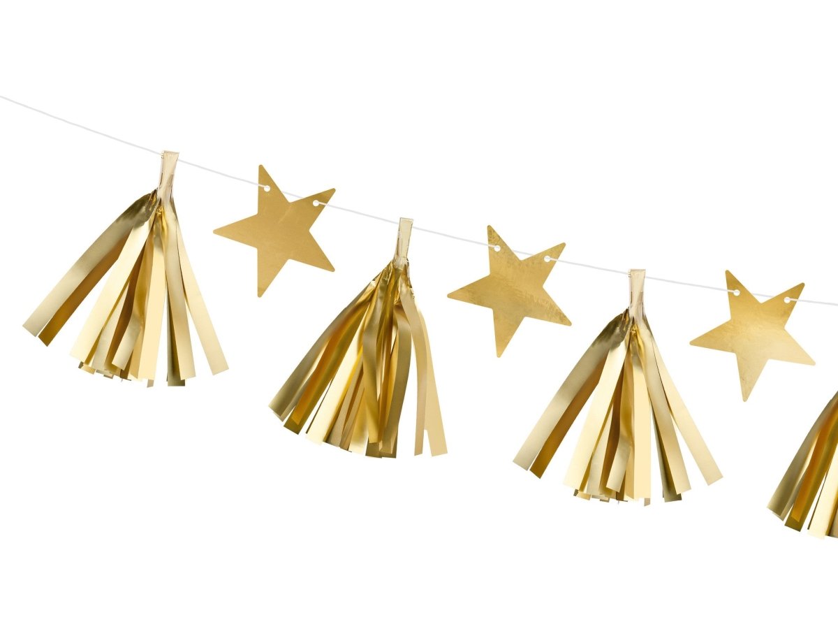 Sterren Tassel Slinger Goud 1,3m